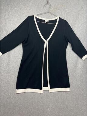 Vila Milano Open Cardigan Sweater Womens M Minimalist Simple 3/4 Sleeve Classic